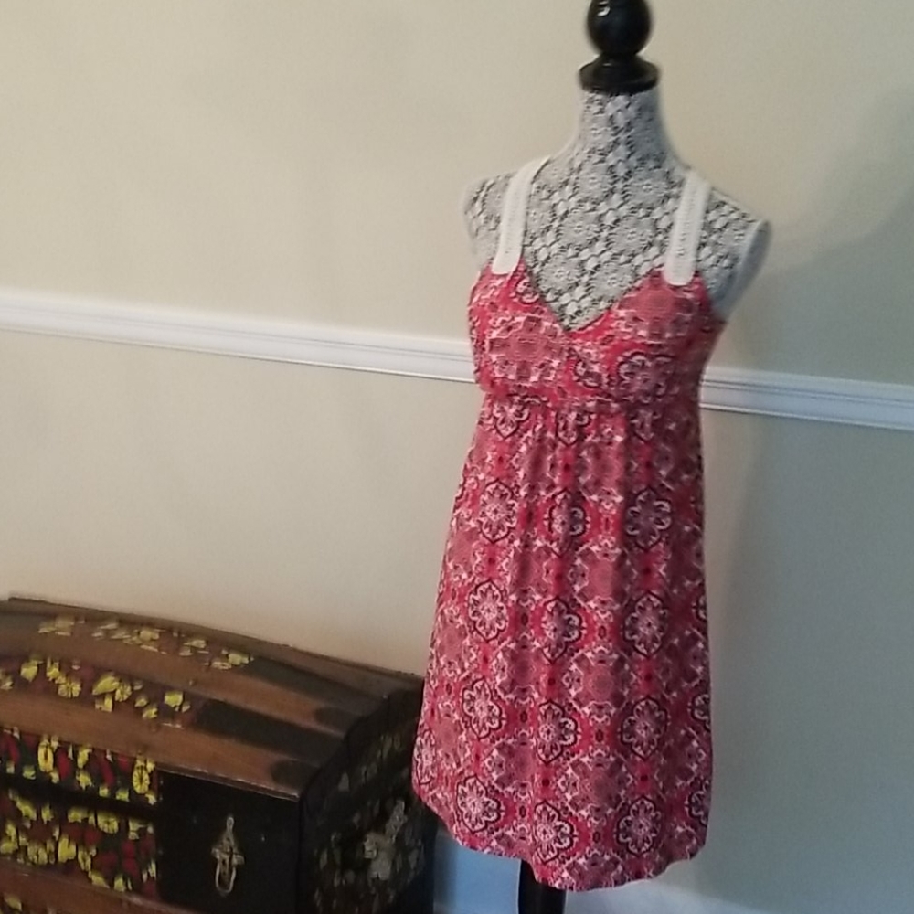 Summer dress with crochet racerback